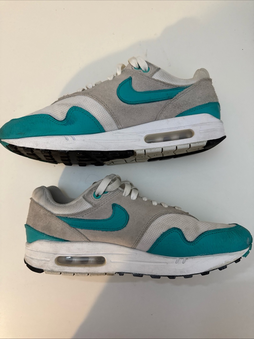 Nike Air Max 1 Men's Sneakers Clear Jade Neutral Grey White, Size 9, DZ4549-001 - Picture 2 of 6